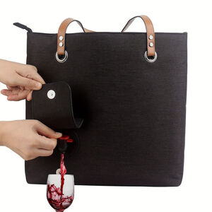 Insulated Wine Dispensing Tote Bag - Stylish Wine Purse with Hidden Spout